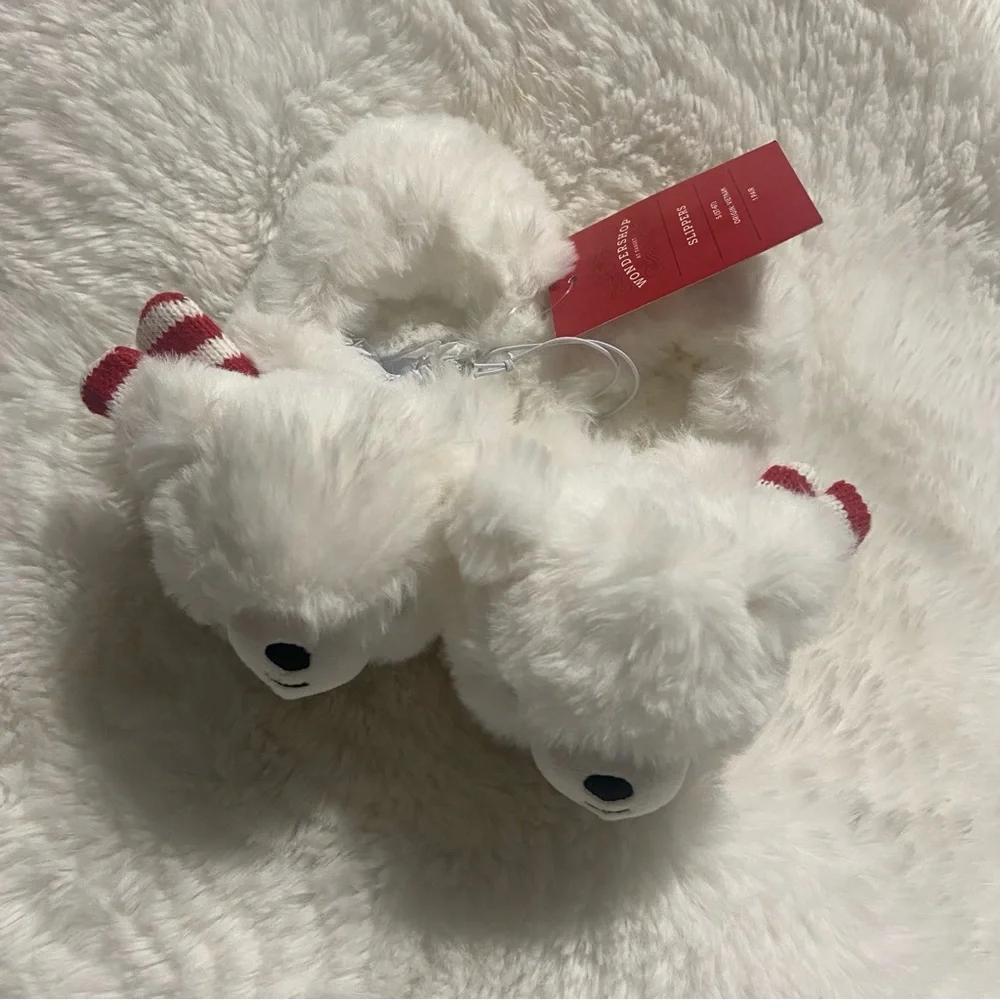 White Polar Bear Kids Slippers